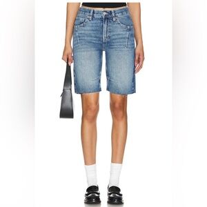 We The Free Ghost Town Long Denim Shorts Free People Bermudas Bodie Blue NWT